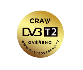Certifikováno DVB-T2 samolepka